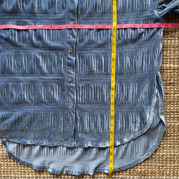 NEW Free People My Best Top Button Down In Eventide Blue - Picture 14 of 16